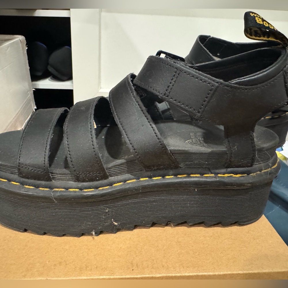 Dr. Martens Black Leather Sandals Docs